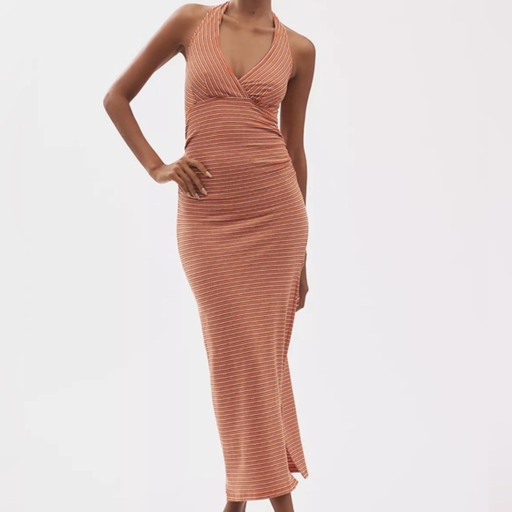 Pilcro High Tide Halter Slim Midi Dress